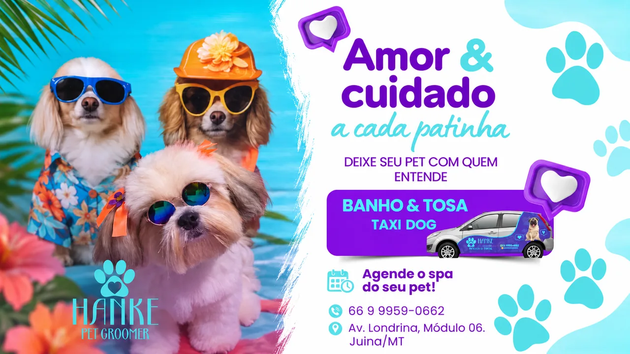 Hanke Pet Groomer — banho e tosa e táxi dog em Juína